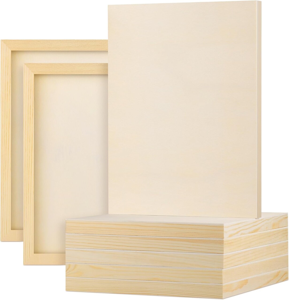 8 Pack Wood Panels 9 x 12 Inch Wooden Panels Canvas Unfinished Craft Wood Boards Panels for Art Crafts Acrylic and Oil Painting Pouring DIY Projects